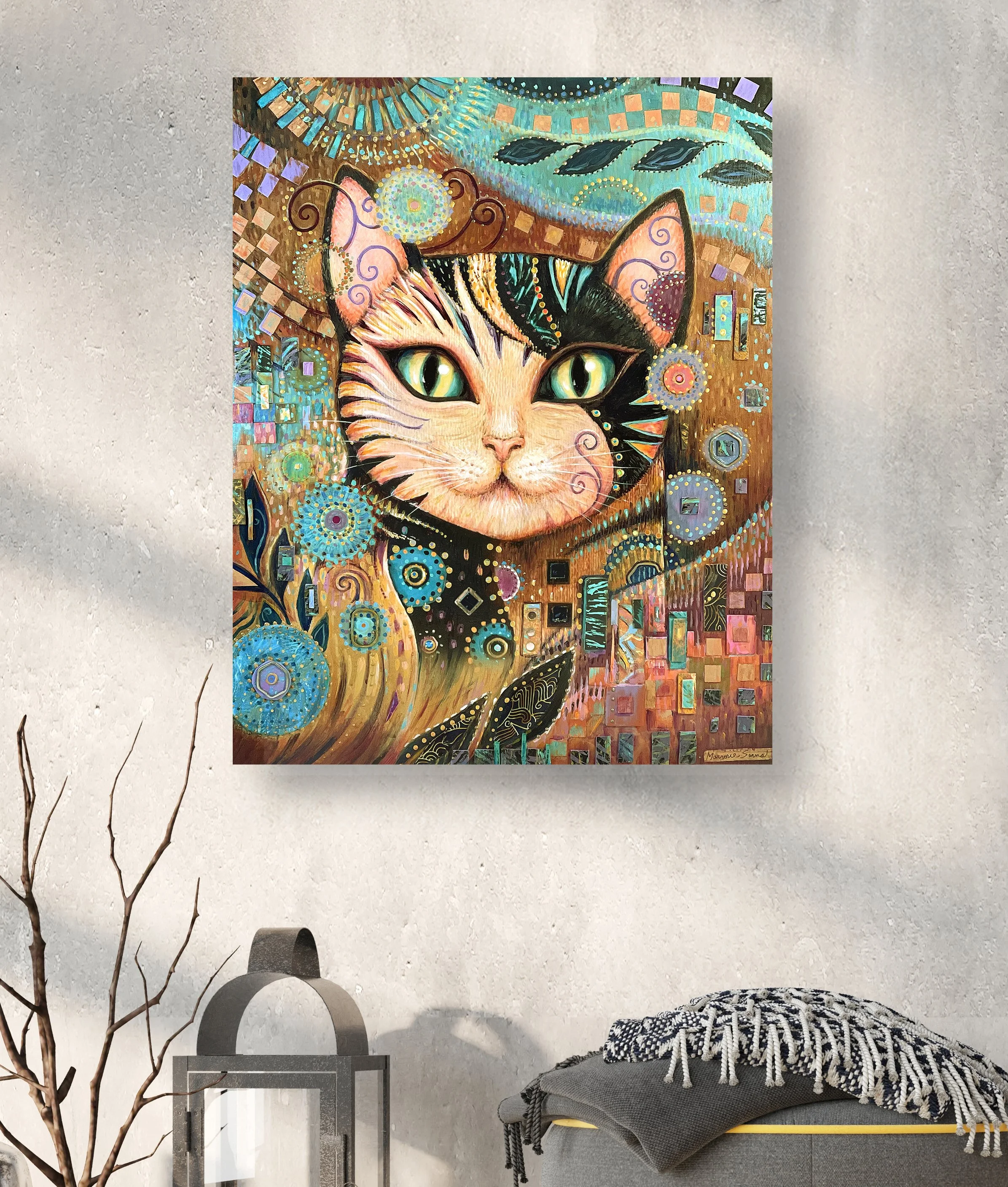 絵画 K.schottler キャサリーナスコットラー ポスターアート E136 Kleo Kats, 